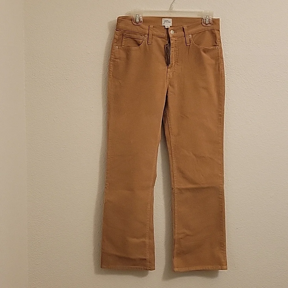High-rise slim demi-boot pant in corduroy - J.Crew - Size 27 - Camel Color -